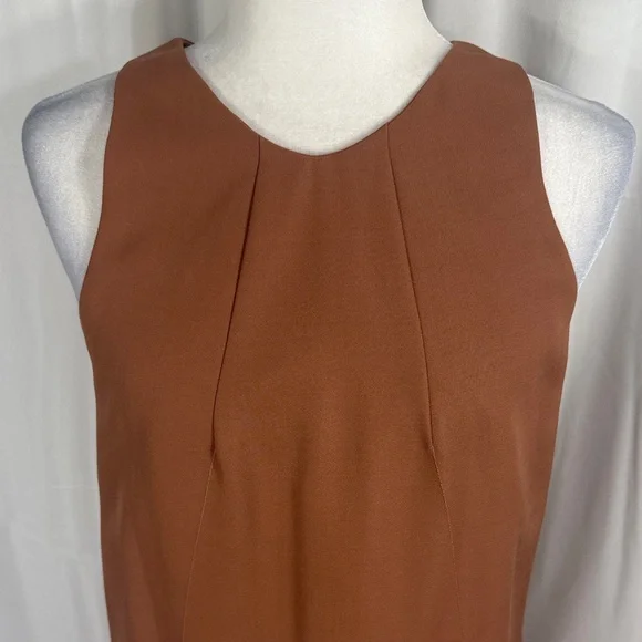 NINA RICCI TERRACOTTA SLEEVELESS MIDI DRESS SIZE 38/US 6